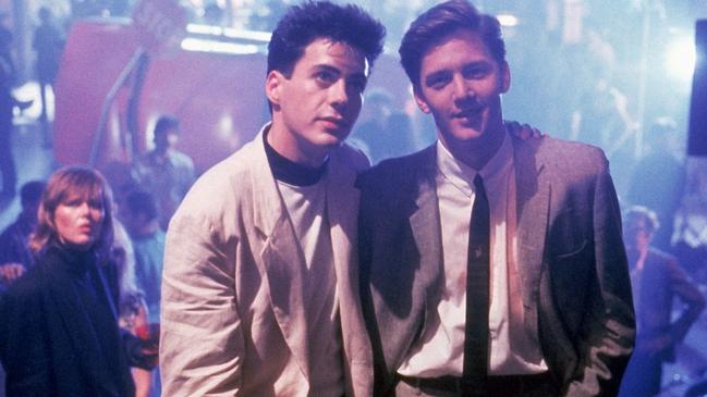 Andrew McCarthy with Robert Downey Jr (left) in scene the film 'Less Than Zero'.