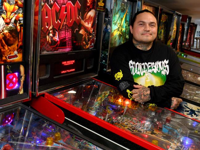 Jason Lynch in the 'Pinball Holiday House' in Belgian Gardens. Picture: Evan Morgan