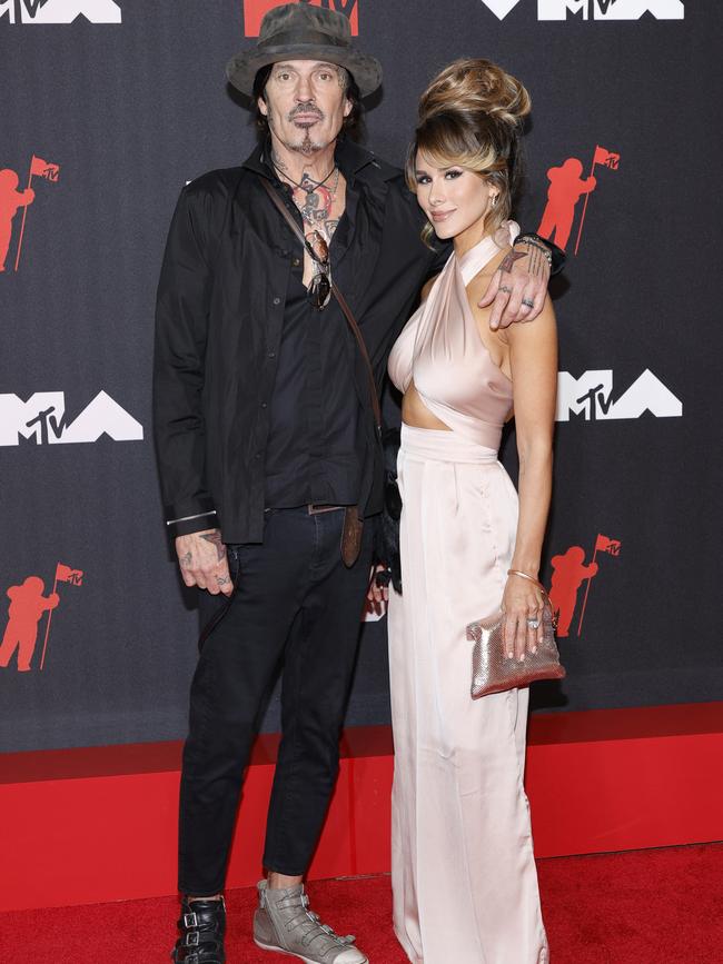 Tommy Lee and Brittany Furlan attend the 2021 MTV Video Music Awards. Picture: Jason Kempin