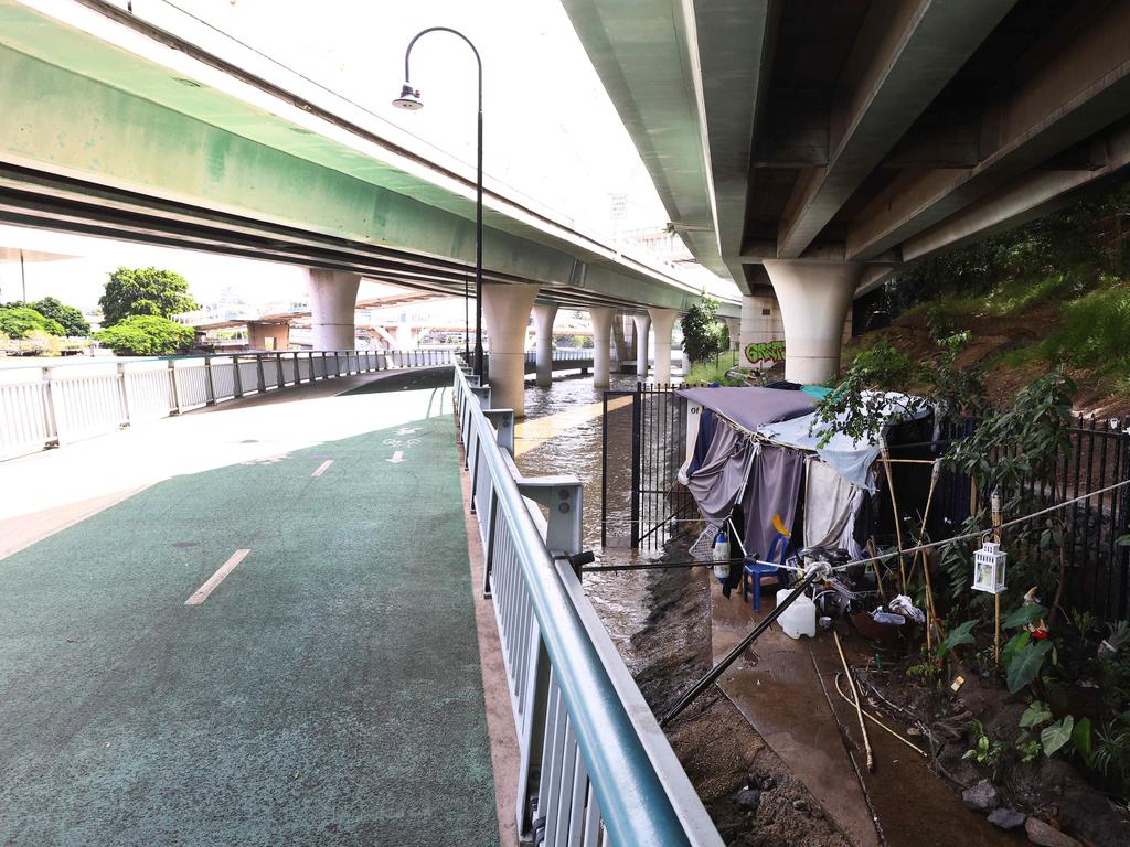 Homeless tent and rough living across Brisbane. Picture: David Clark