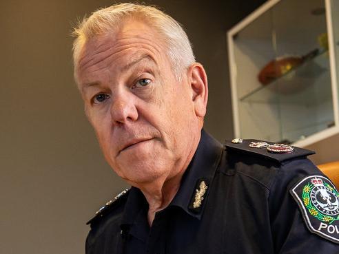 SA Weekend shoot with South Australia Police Commissioner Grant Stevens, on May 15th, 2022, in his Angas Street Office, in Adelaide.Picture: Tom Huntley