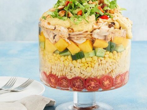 Mango coronation chicken pasta salad.