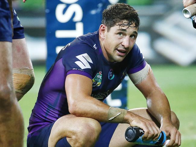 Billy Slater is finished for 2016 due to a recurrent shoulder injury. Picture: Colleen Petch.