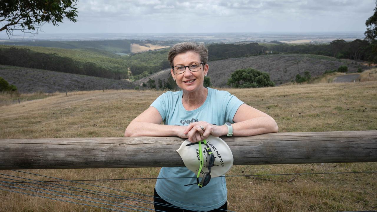 Deans Marsh mother-of-two Lucy Quarterman will compete in her 18th Pier to Pub on Saturday, after missing the swim last year due to cancer treatment. Picture: Brad Fleet