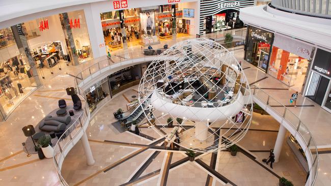 Normally packed with people, Chadstone Shopping Centre was deserted amid the pandemic. Picture: Tony Gough