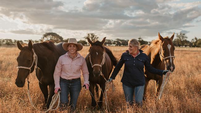 Sisters Angie Nisbet and Shona Larkin, Longreach, launched FarmHer Hands eight months ago. Picture: Supplied