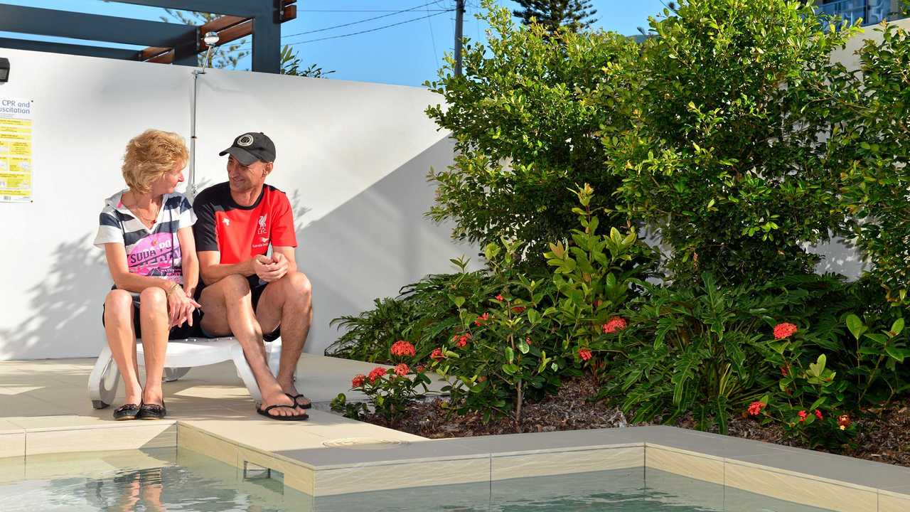 Rita and David Allara, moved down from Townsville, paid three months up front rent to secure the place at flash new unit block in Kings Beach. Picture: John McCutcheon