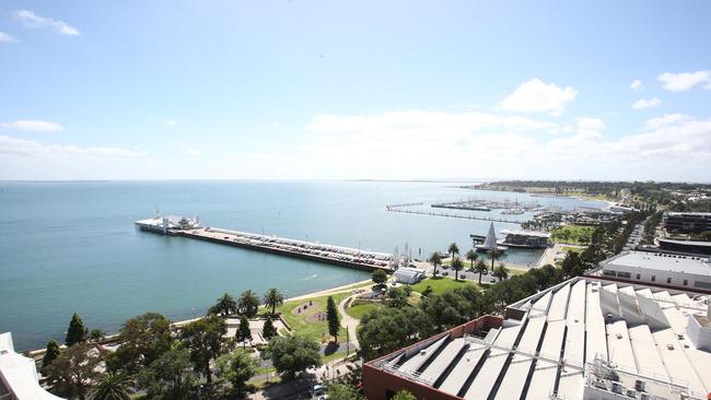 The view from the Geelong Convention Centre roof. Picture: Alan Barber