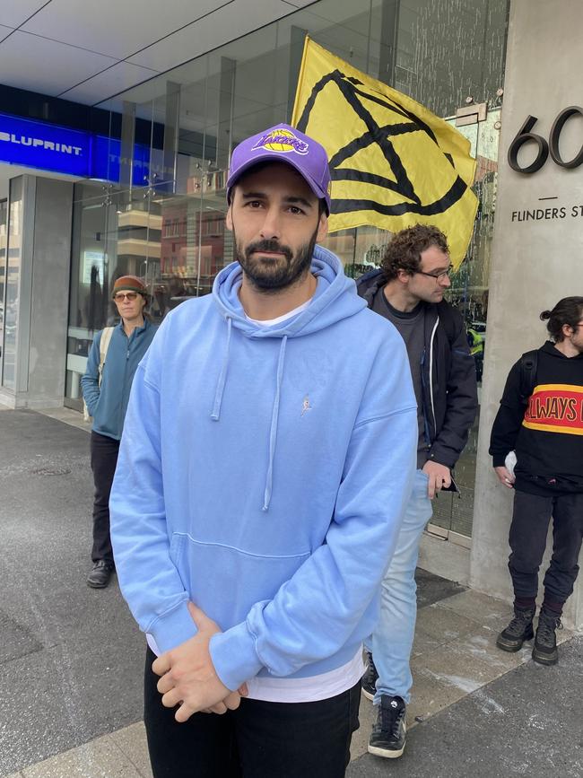 Bluprint cafe owner Frankie Marafioti, after Extinction Rebellion protesters vandalised the Santos building in May. Picture: Agnes Gichuhi