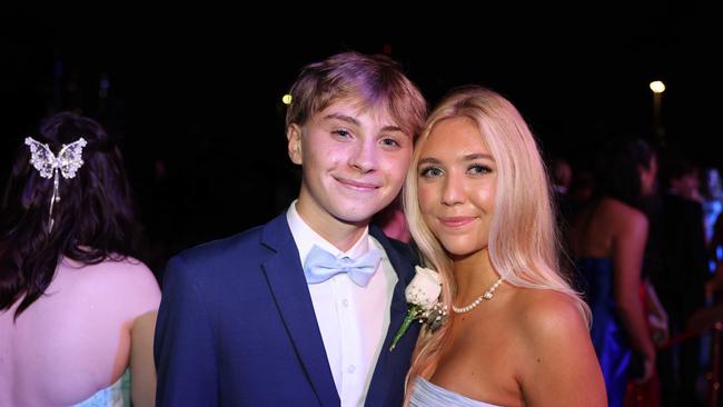 Ryan Snowball Jasmin Hoskin at the Emmanuel College class of 2025 formal at HOTA for Gold Coast at Large. Picture, Portia Large.