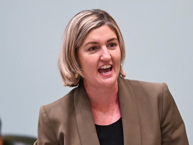 BRISBANE, AUSTRALIA - NewsWire Photos - AUGUST 20, 2024.Queensland Health Minister Shannon Fentiman during Question Time at Parliament House in Brisbane. Picture: Dan Peled / NewsWire