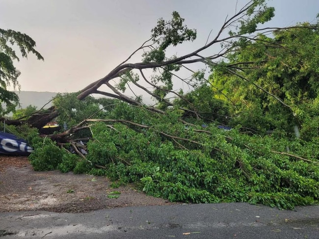 Fences along Marlin Coast Rangers' home ground in Trinity Beach have sustained significant damage following the storm.