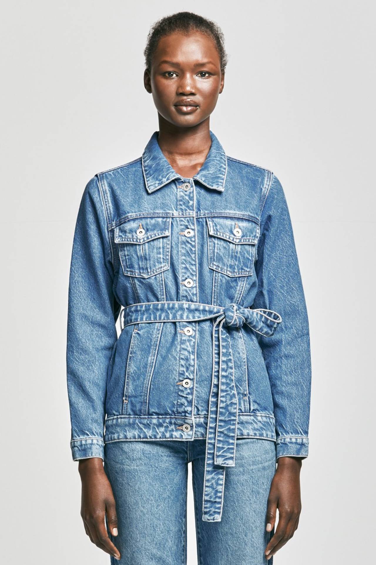 Belt sales denim jacket