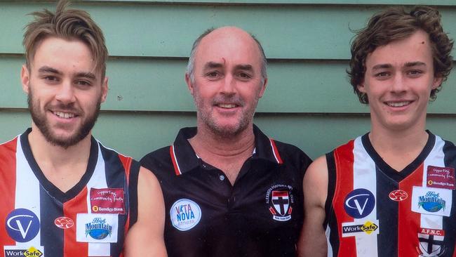 Jordan Purcell (right) with his brother, Lyndon, and father Michael.