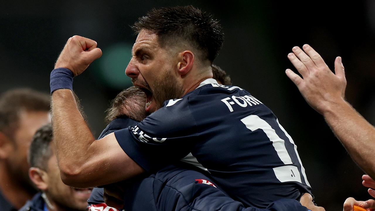 Undefeated Melbourne Victory were on top of the A-League Men’s table after beating Adelaide United 2-0 on Saturday – but then they were surprisingly shunned to second under a new rule change. Picture: Jonathan DiMaggio / Getty Images