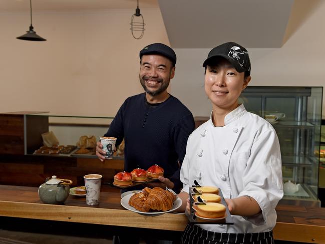 Blackbird pastry chef Chakey Kim and her partner Jin Lim. Picture: Naomi Jellicoe