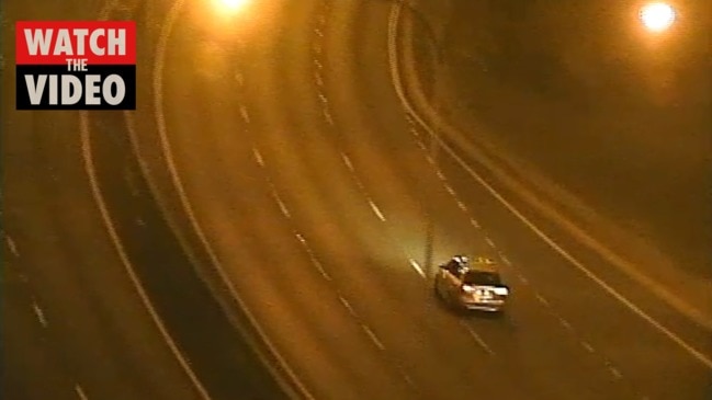 Security camera footage of high-speed chase on South Eastern Freeway