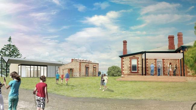 An artist's impression of the original concept design for Bickfords' visitor centre, microbrewery and distillery development at Kingscote. Picture: Supplied