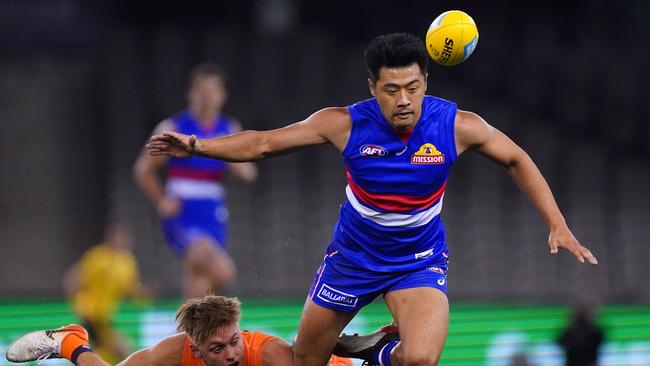 Lin Jong won two flags in the VFL during a decade at the Whitten Oval. Picture: AAP Image/Scott Barbour