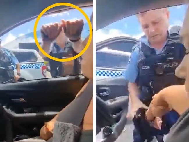 ‘F**ing prick’: Cops drag ignorant woman from car