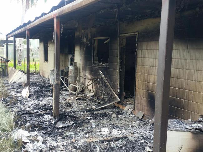 One of eight houses in Aurukun destroyed by a rioting mob after a fatal stabbing