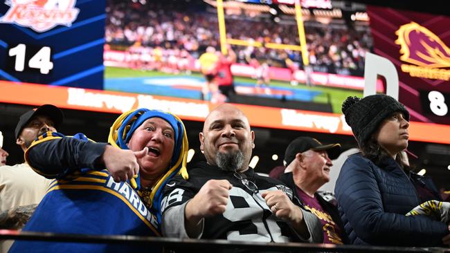 Fans pictures at Allegiant Stadium for the NRL's historic double header.