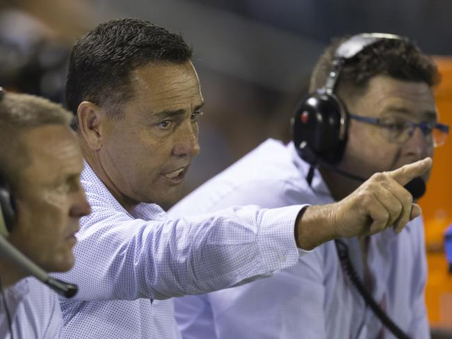 Sharks coach Shane Flanagan on the sideline during the Good Friday clash.