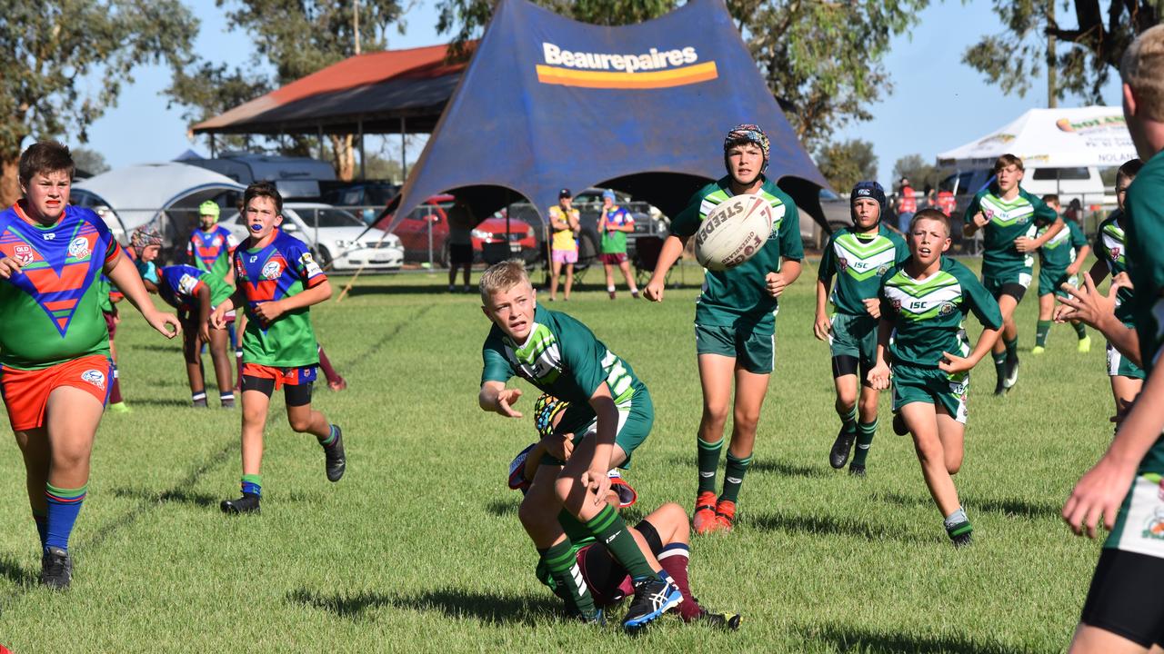 Benderoo/Roma Saints v Lowood Stags U14. Adrian Vowles Cup 2020.