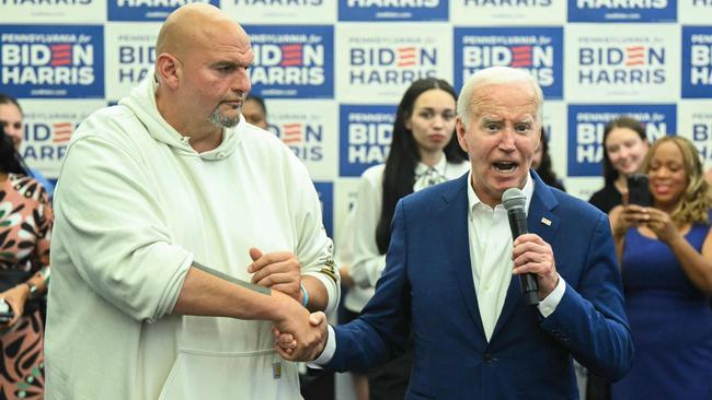 Senator John Fetterman, of Pennsylvania, one of the few staunch Biden allies. Picture: AFP