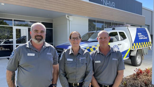 NHVR safety compliance officers Nicky McDowall and Brendan Ryan, and senior safety compliance officer Mick Farrow. Picture: Leighton Smith.