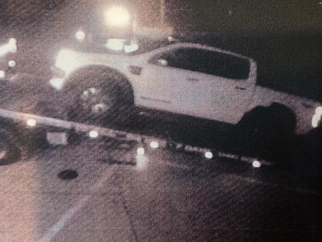 Horne’s unregistered Ford Ranger ute gets towed away at the insistence of the police officer. Picture: Supplied