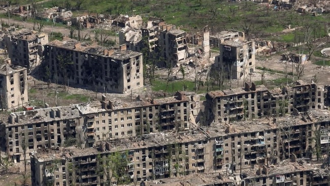 The ruins of Russian-occupied Bakhmu. Picture: Reuters/The Times