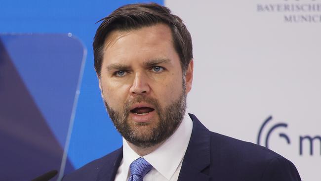 MUNICH, GERMANY - FEBRUARY 14:  US vice president JD Vance speaks during the 61st Munich Security Conference on February 14, 2025 in Munich, Germany. International defence and security leaders from around the world are gathering for the February 14-16 conference. (Photo by Johannes Simon/Getty Images)