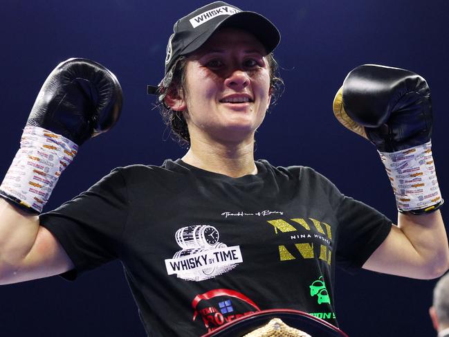 Nina Hughes defends her world title against Cherneka Johnson. Picture: Warren Little/Getty Images