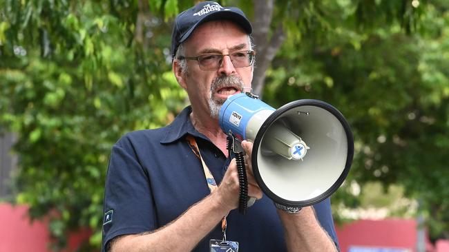 Mark Taylor talks to the crowd. Picture, John Gass