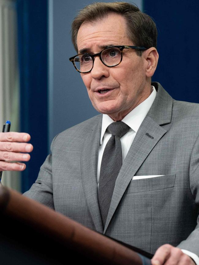 White House spokesman John Kirby rejected the so-called “peace” talks as a ploy to secure Russia’s “conquest”. Picture: AFP
