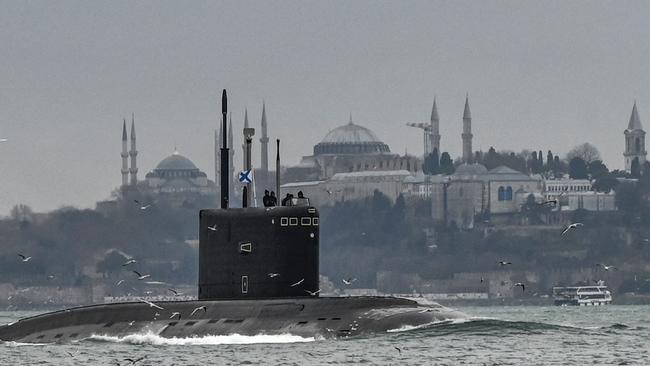 The Russian Navy's submarine Rostov-on-Don in the Black Sea. Picture: AFP.