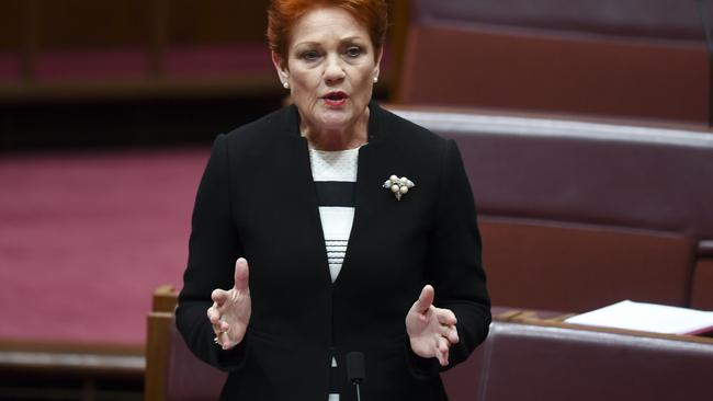 One Nation party leader Pauline Hanson. Picture: AAP