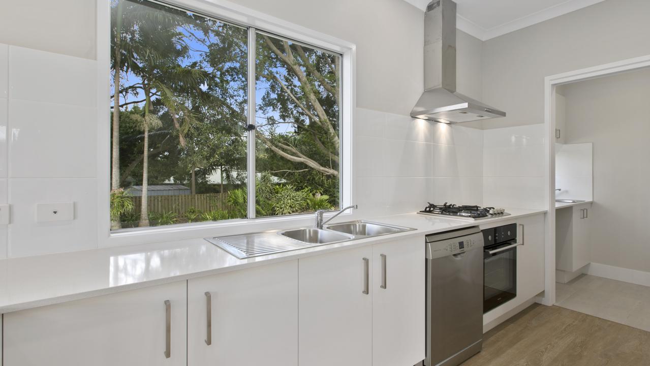 A kitchen in a granny flat built by the Thompson Building Group.