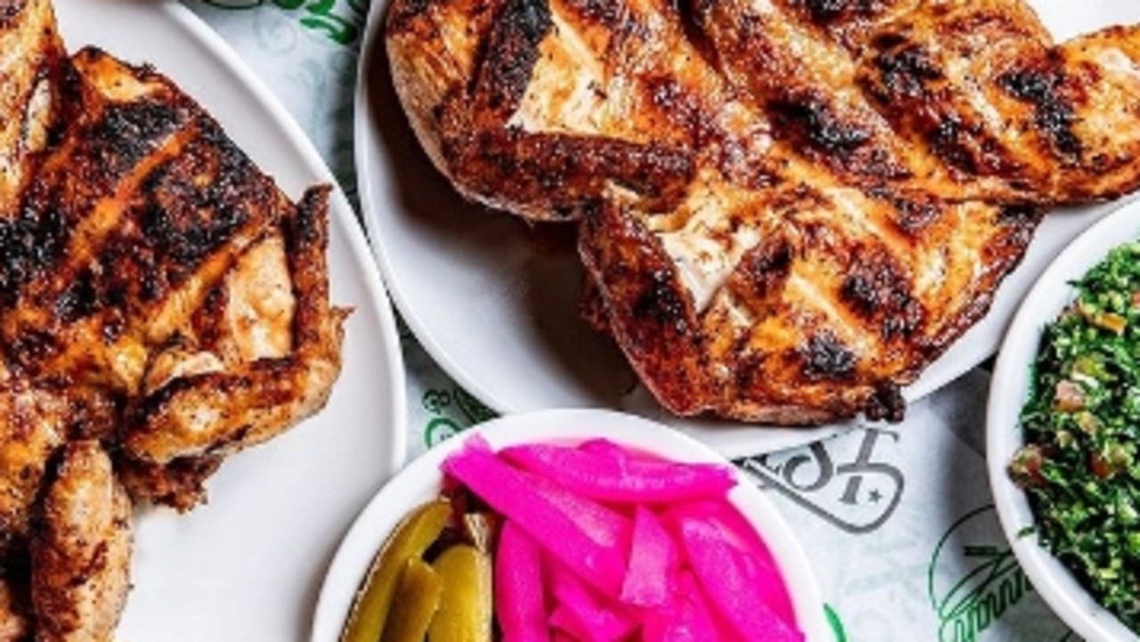 A tempting spread of charcoal chicken, tabouleh and pickles. Picture: Instagram