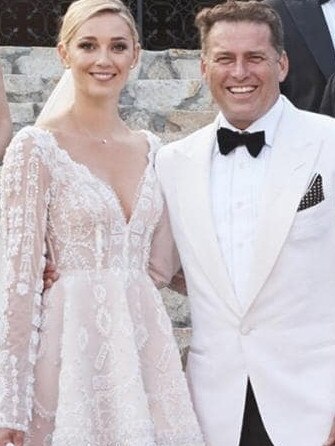 Karl Stefanovic and Jasmine Yarbrough at their wedding in Mexico.