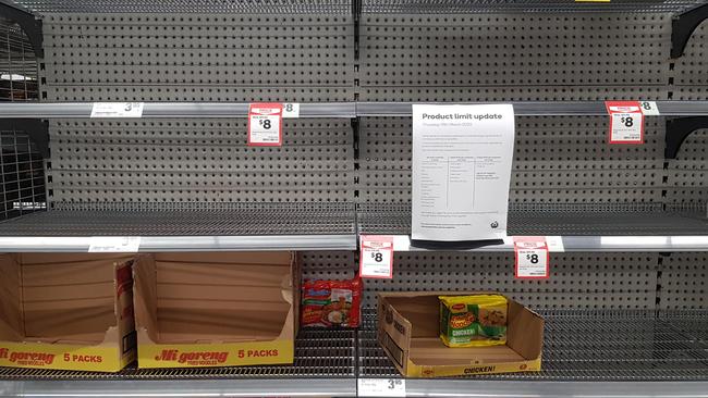 Shelves have been left empty because of panic buying, Minister Lawler said on Wednesday.