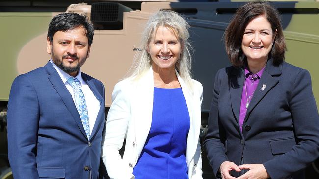 Manish Patel, Stephanie Asher and Sarah Henderson. Picture: Alison Wynd