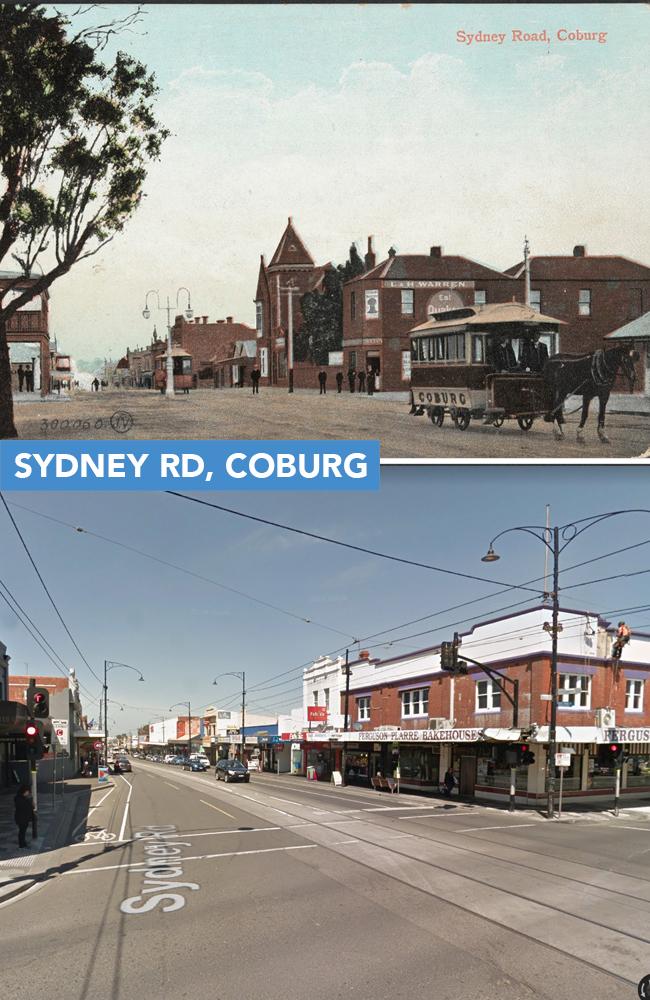 Sydney Rd, Coburg, in 1910. Pictures: State Library of Victoria / Google