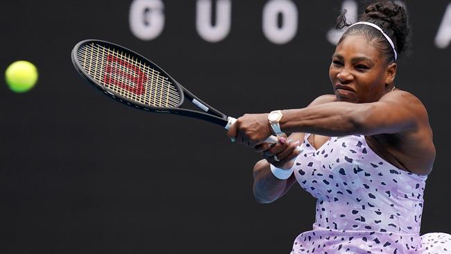 American great Serena Williams dominates during her first-round match at the Australian Open. Picture: AAP