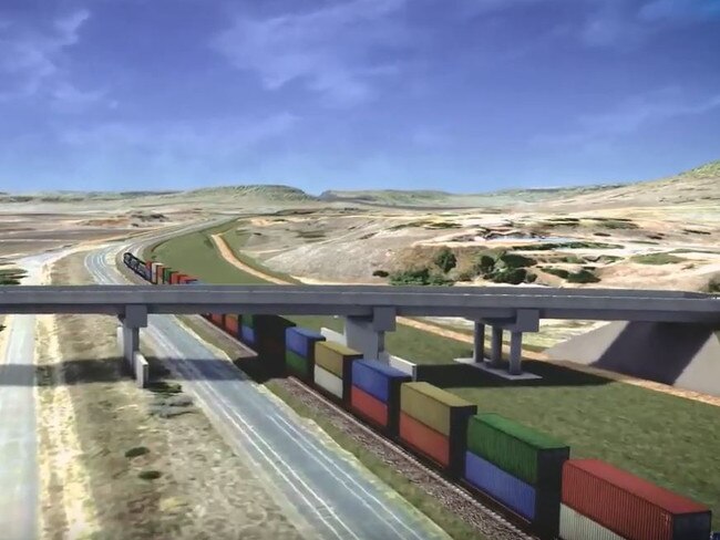 Artist’s impression of Inland Rail between Gowrie and Helidon