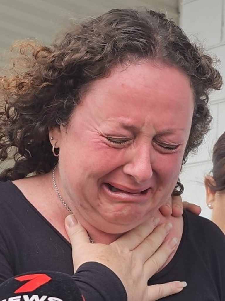 Townsville mum Melissa Young-Florence broke down in tears while talking about how she was chased and rammed by youths in a stolen car on December 7. Picture: Natasha Emeck