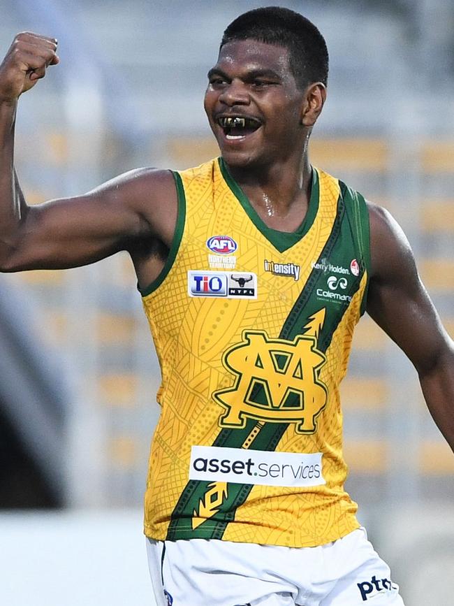 Maurice Rioli Junior is storming into draft contention. Picture: Felicity Elliott/AFLNT Media