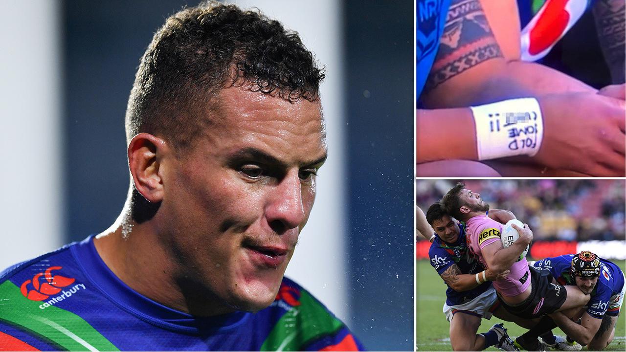 Kane Evans' note on his wrist strapping has raised eyebrows.