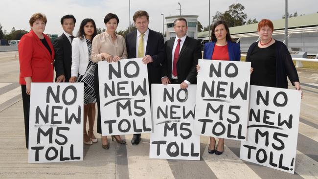 Labor MPs and candidates including Anne Stanley, Jodi McKay, Greg Warren, Tania Mihailuk and Annoulack Chanthivong opposed tolls on the M5.